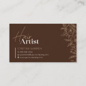 トレンディーエレガントBiege Hairstylistフォトスクリプト 名刺 (裏面)