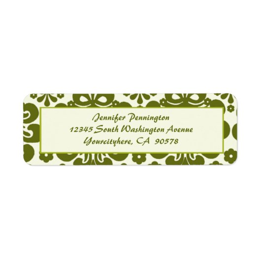 トレンディーオリーブ差出人住所封筒ラベル ラベル (正面)