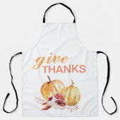 トレンディーオレンジアンドレッド与え感謝してい&パンプキン エプロン (正面)