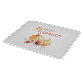 トレンディーオレンジアンドレッド与え感謝してい&パンプキン カッティングボード (角)