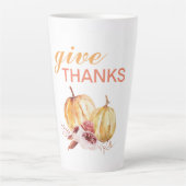 トレンディーオレンジアンドレッド与え感謝してい&パンプキン カフェラテマグ (正面)