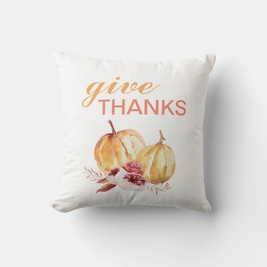 トレンディーオレンジアンドレッド与え感謝してい&パンプキン クッション (正面)