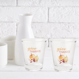 トレンディーオレンジアンドレッド与え感謝してい&パンプキン ショットグラス