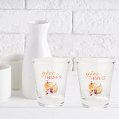 トレンディーオレンジアンドレッド与え感謝してい&パンプキン ショットグラス