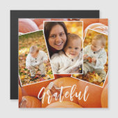 トレンディーオレンジカボチャ写真ドロングラスマグネティックカード (正面/裏面)