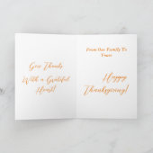 トレンディーオレンジカボチャ感謝していハッ与えグの写真 シーズンカード (内部)