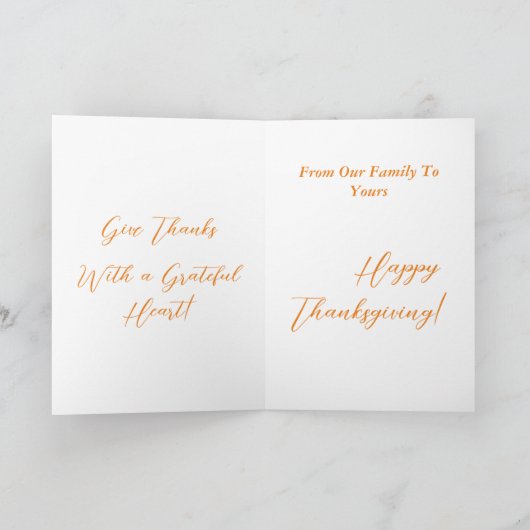 トレンディーオレンジカボチャ感謝していハッ与えグの写真 シーズンカード (内部)