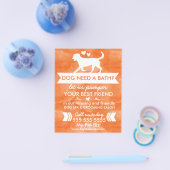 トレンディーオレンジドッググルーミングフライヤー – Personalizable チラシ (シングル)