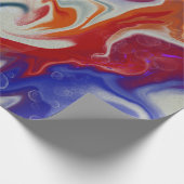 トレンディーオレンジブルーマーリングデザイン ラッピングペーパー (角)