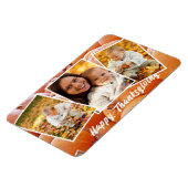 トレンディーオレンジレッドファミリー写真感謝祭 マグネット (左側)