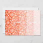 トレンディーオレンストライプジフローラフレームフォト誕生日 招待状 (裏面)