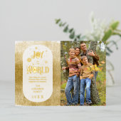 トレンディーオーバルジョイへ世界の写真ゴールデンテクスチャ 箔シーズンカード (立ち正面)