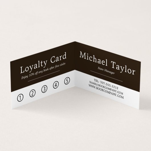 トレンディーオープンブック、ブックストア詳細ロイヤリティ 名刺 (内部)