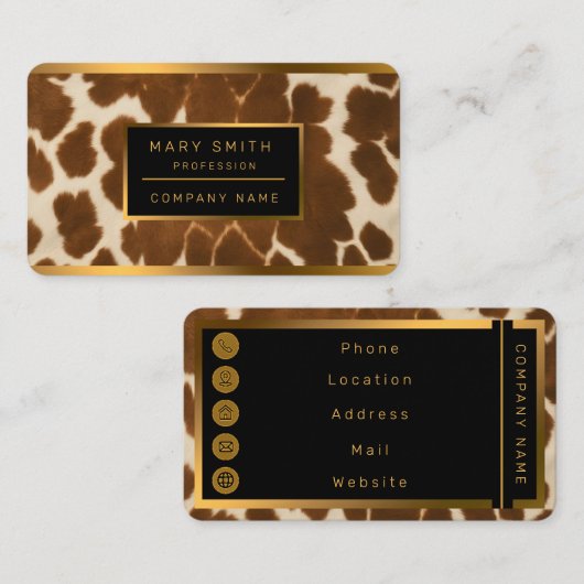 トレンディーカウレザーフェイクコレクシエレガントョン 名刺 (正面/裏面)