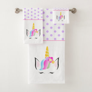 トレンディーカガーリーウトマジカルユニコーンスケッチ バスタオルセット