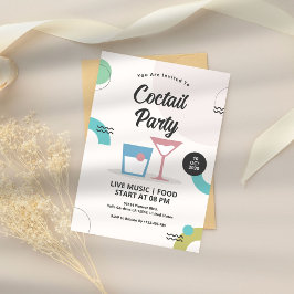トレンディーカクテルパーティの招待状 招待状