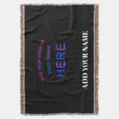 トレンディーカスタマイズパーソナライズされたブランディングブラック スローブランケット (正面縦)
