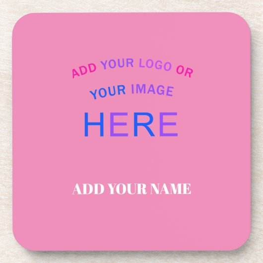 トレンディーカスタマイズパーソナライズされた可能な商標ピンク コースター (正面)