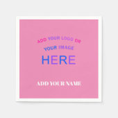 トレンディーカスタマイズパーソナライズされた可能な商標ピンク スタンダードカクテルナプキン (正面)