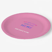 トレンディーカスタマイズパーソナライズされた可能な商標ピンク ペーパープレート (アングル)