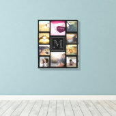 トレンディーカスタムのモノグラーム写真コラージュ キャンバスプリント (インサイチュ (ウッドフロア))