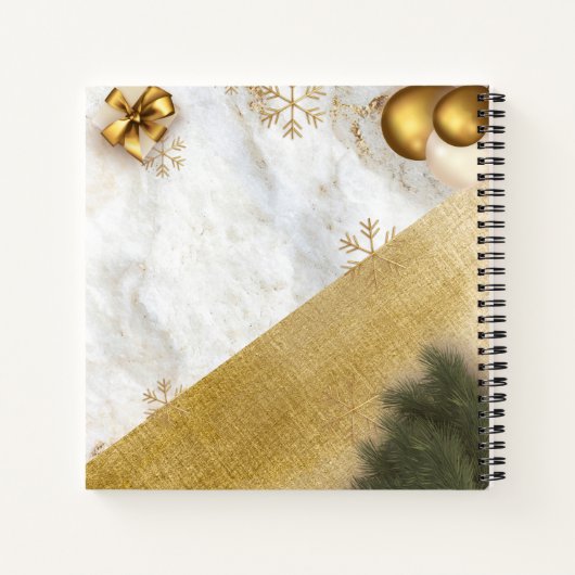 トレンディーカスタムやる気を起こさせる引用文グリーン金ゴールド大理石 ノートブック (裏面)