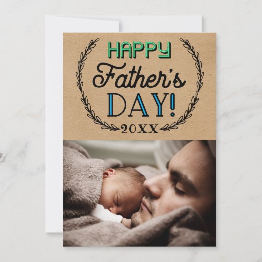 トレンディーカスタムクラフト写真父の日 招待状 (正面)