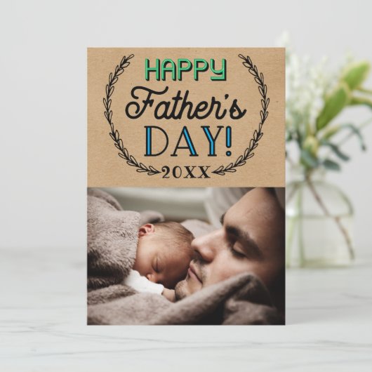 トレンディーカスタムクラフト写真父の日 招待状 (スタンド正面)