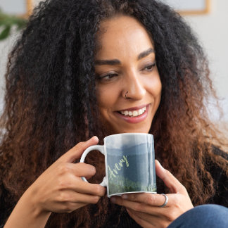 トレンディーカスタムクリンマンズドームスモークマウンテンフォト コーヒーマグカップ