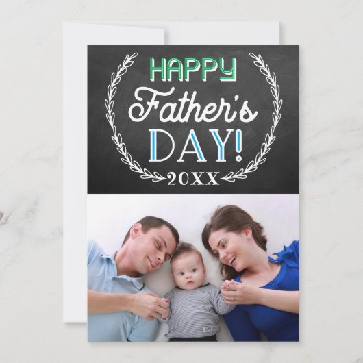 トレンディーカスタムシャルボード写真父の日 招待状 (正面)