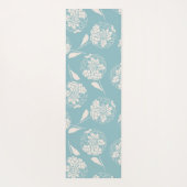 トレンディーカスタムダスティブルーダリアブロックプリント ヨガマット (裏面)