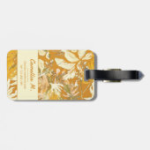トレンディーカスタムトロピカルリーフイエローモダンアート ラゲッジタグ (裏面横)