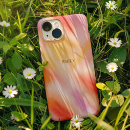 トレンディーカスタムファッションライトピンクイエロー絞り染め iPhone 16 PROケース