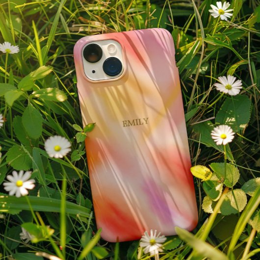 トレンディーカスタムファッションライトピンクイエロー絞り染め Case-Mate iPhoneケース