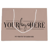 トレンディーカスタムロゴとQRコードとウェブサイト ラージペーパーバッグ (正面)