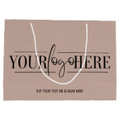 トレンディーカスタムロゴとQRコードとウェブサイト ラージペーパーバッグ (裏面)