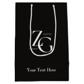 トレンディーカスタムロゴジュエリー事業プロフェッショナル ミディアムペーパーバッグ (裏面)