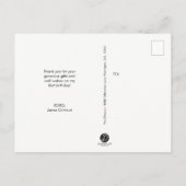 トレンディーカスタム写真第1誕生日ありがとう ポストカード (裏面)