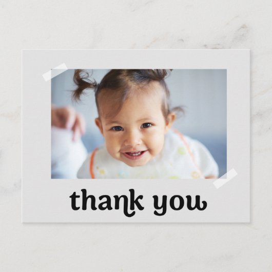 トレンディーカスタム写真第1誕生日ありがとう ポストカード (正面)