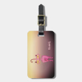 トレンディーカッコいいお洒落キャットパーソナライズされた- ガーリー ラゲッジタグ (正面縦)