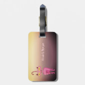 トレンディーカッコいいお洒落キャットパーソナライズされた- ガーリー ラゲッジタグ (裏面縦)