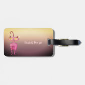 トレンディーカッコいいお洒落キャットパーソナライズされた- ガーリー ラゲッジタグ (裏面横)