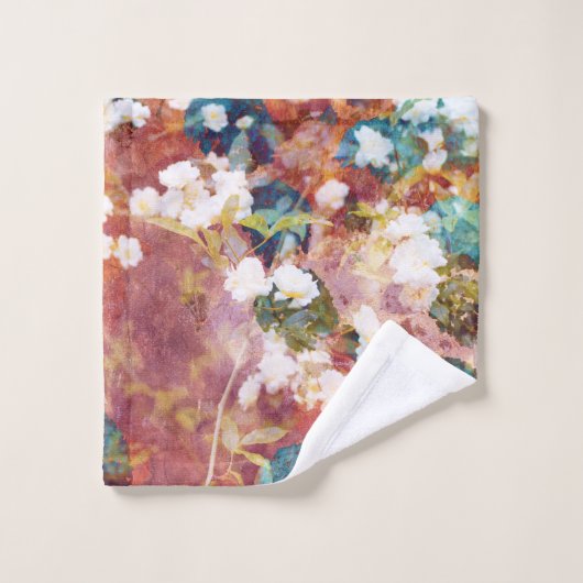 トレンディーカッコいいのの花のパターン ウォッシュタオル (ウォッシュタオル)