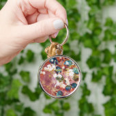トレンディーカッコいいのの花のパターン キーホルダー (手)