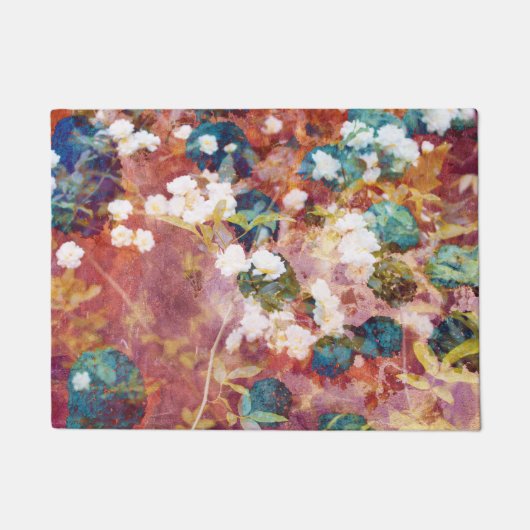 トレンディーカッコいいのの花のパターン ドアマット (正面)