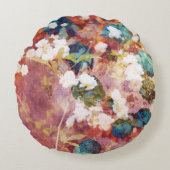 トレンディーカッコいいのの花のパターン ラウンドクッション (正面)