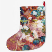 トレンディーカッコいいのの花のパターン ラージクリスマスストッキング (裏面)