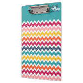 トレンディーカッコいいカラフルカスタムMonogram Chevron クリップボード (左)