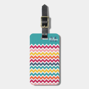 トレンディーカッコいいカラフルカスタムMonogram Chevron ラゲッジタグ