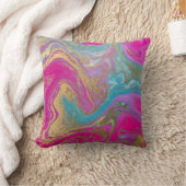 トレンディーカッコいいカラフル大理石のテクスチャ クッション (ブランケット)
